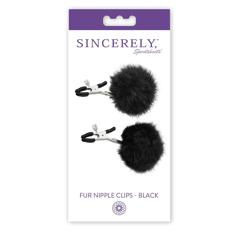 Sincerely Fur Nipple Clips – Black