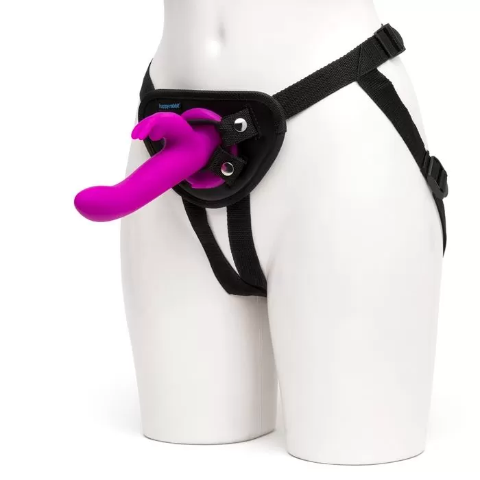 Happy Rabbit Vibrating Strap On Harness Set Purple 1 Happy Rabbit Vibrating Strap On Harness Set Purple