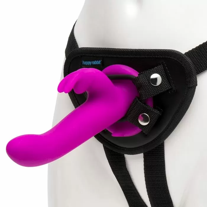 Happy Rabbit Vibrating Strap On Harness Set Purple 2 Happy Rabbit Vibrating Strap On Harness Set Purple