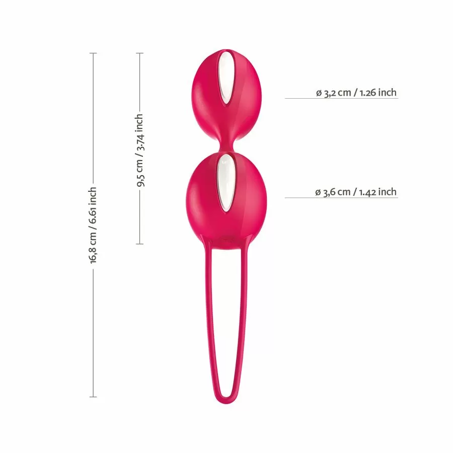 Fun Factory Smartballs Duo - White/Red 2 Fun Factory Smartballs Duo - White/Red