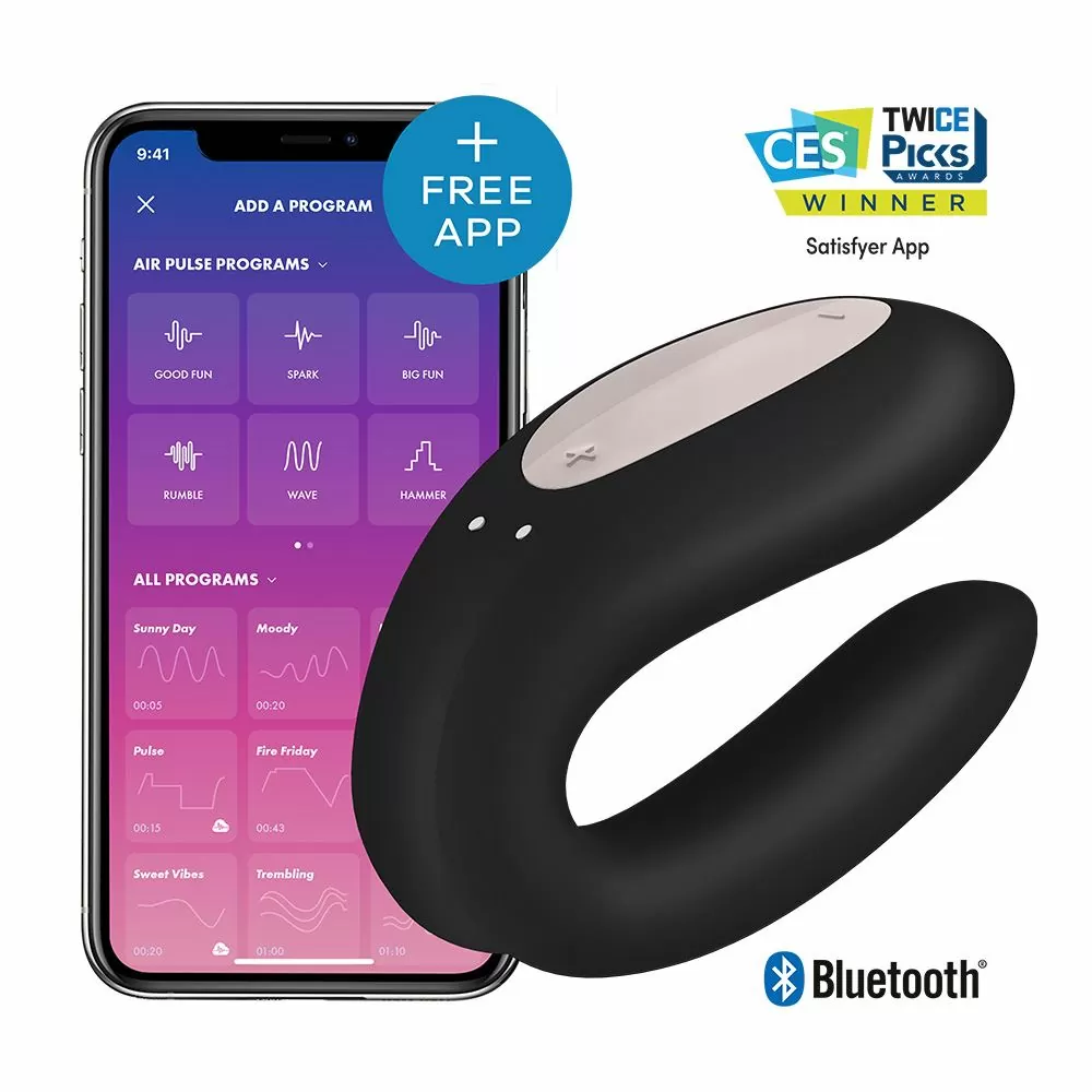 Satisfyer App Enabled Double Joy – Black