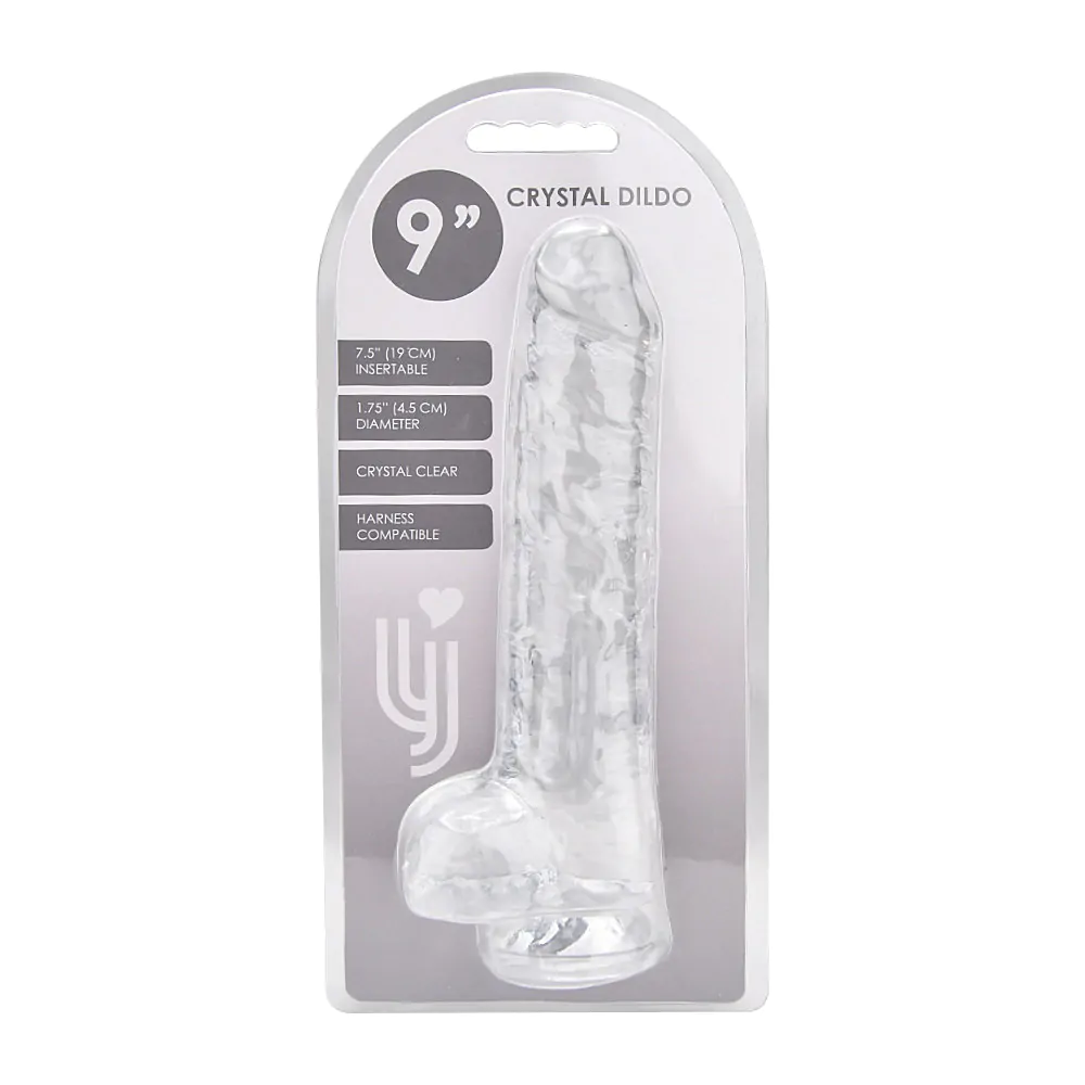 N12188-loving-joy-9-inch-dildo-with-balls-clear-PKG.jpg