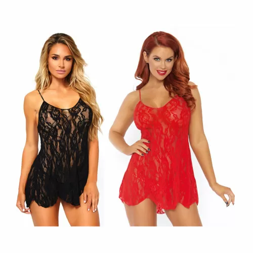 Leg Avenue Rose Lace Flair Chemise – Red